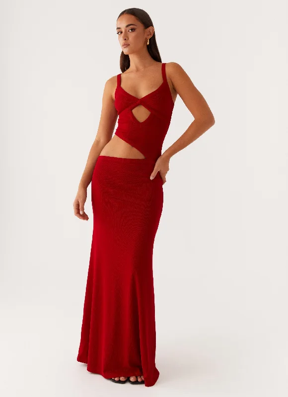 Maxi Dresses for Day Trip -Jocelyn Maxi Dress - Red