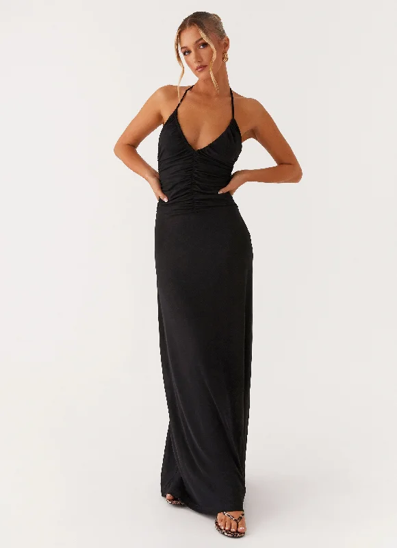 Maxi Dresses in Cute Hues -Kansas Maxi Dress - Black