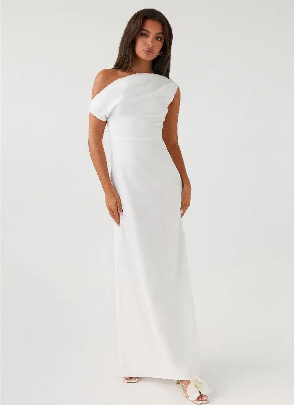 Maxi Dresses for Holiday Parties -Lady Love Linen Maxi Dress - White