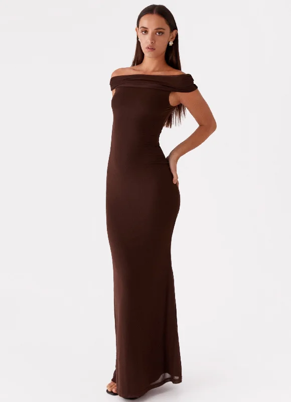 Maxi Dresses for Day Trip -Marilyn Maxi Dress - Chocolate