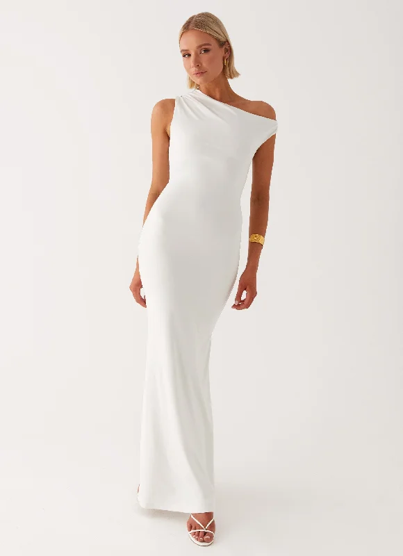 Maxi Dresses in Fine Velvet -Mendes Maxi Dress - White