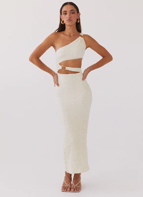 Maxi Dresses for Summer Date -North Haven Maxi Dress - Ivory Wave