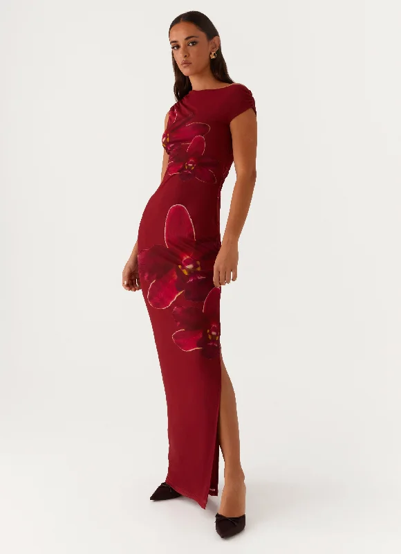 Maxi Dresses for Outdoor Concert -Showtime Maxi Dress - Maroon