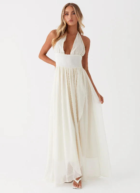 Maxi Dresses for Cocktail Events -Somewhere New Maxi Dress - Ivory