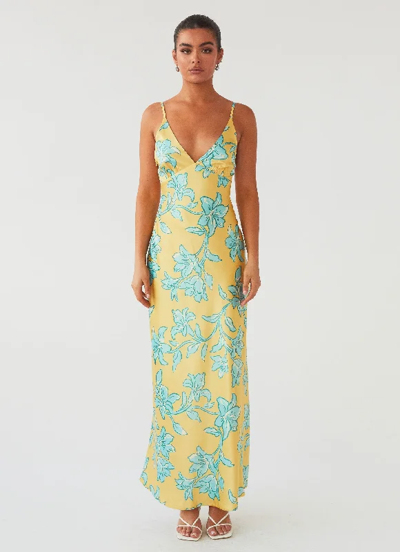 Maxi Dresses for Outdoor Parties -Sorrento Sun Maxi Dress - Golden Bloom