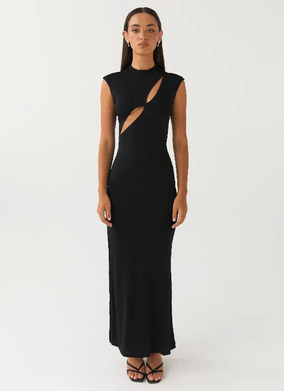 Maxi Dresses with A-Line Skirt -Special Affair Maxi Dress - Black