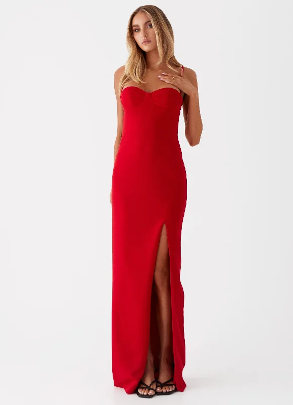 Maxi Dresses for Beach Wedding -Stefanie Maxi Dress - Red