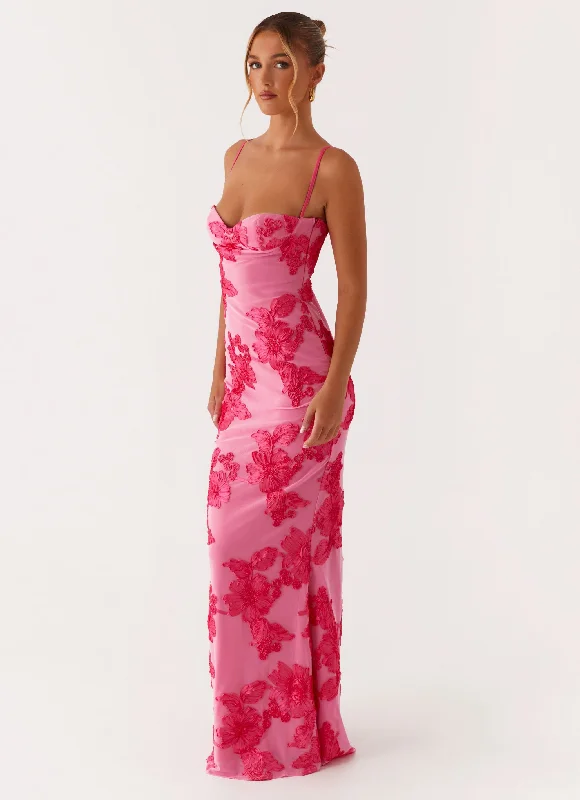 Maxi Dresses with Flared Back -That Girl Maxi Dress - Pink