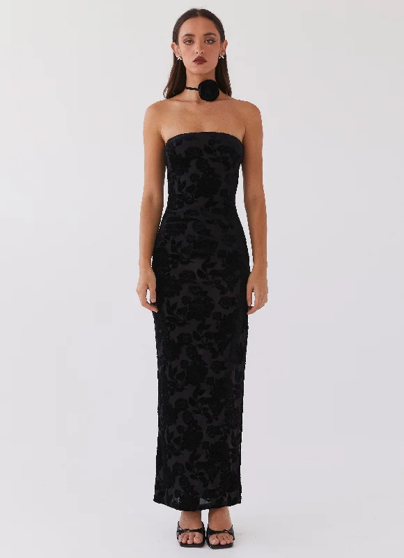 Maxi Dresses with Lace Front -Trouble Love Maxi Dress - Black