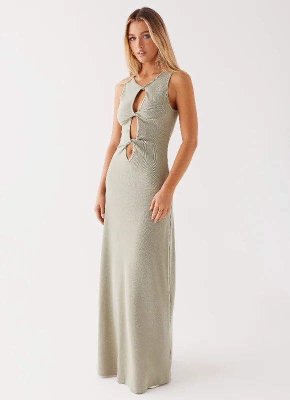 Maxi Dresses with Tie Edge -Valli Maxi Dress - Sage