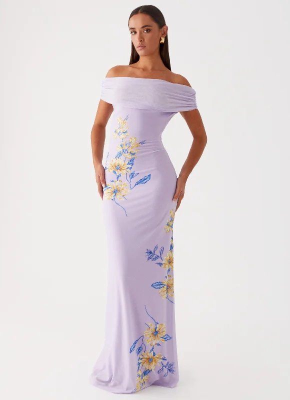 Maxi Dresses for Night Outing -Yvonne Maxi Dress - Lavender